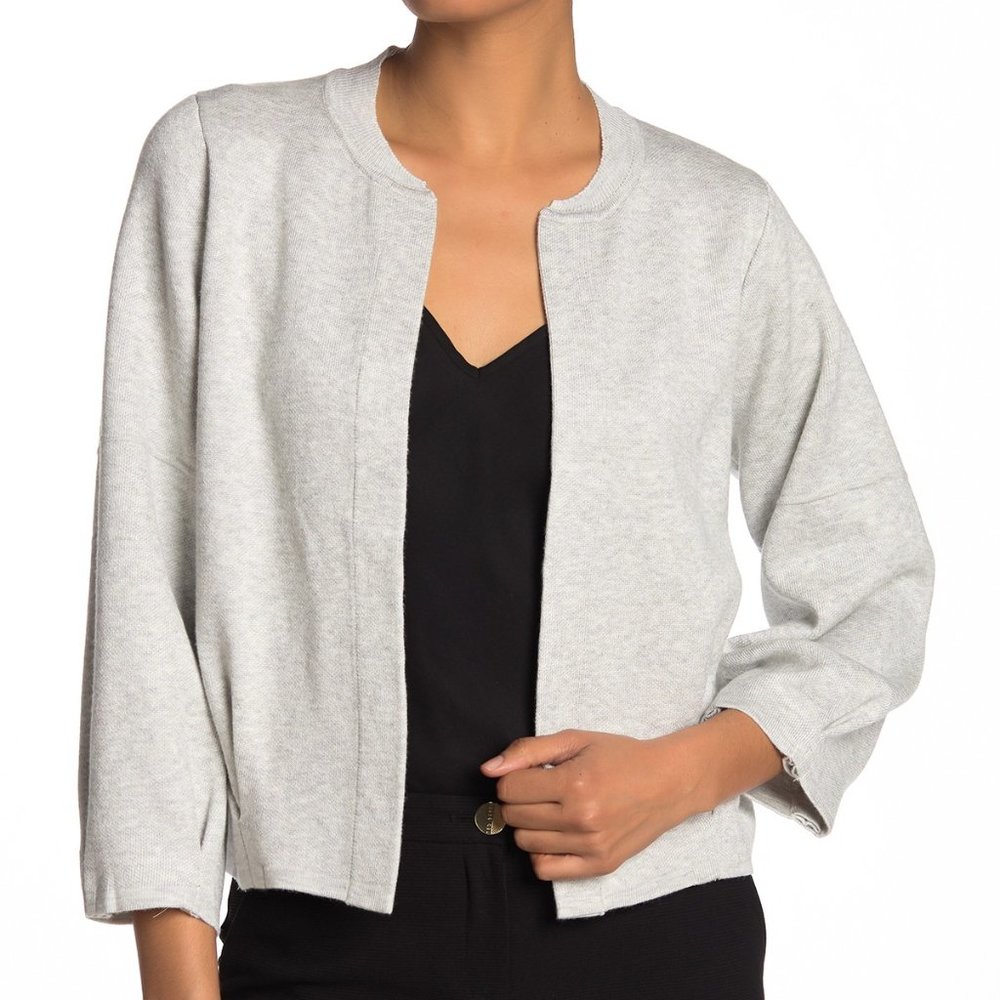 T Tahari 3/4 Sleeve Open Front Knit Cardigan S